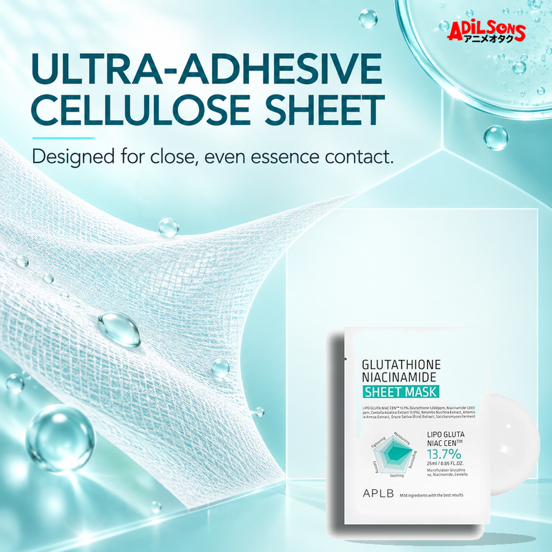 APLB Glutathione Niacinamide Sheet Mask 25ml ad — Cellulose adhesion
