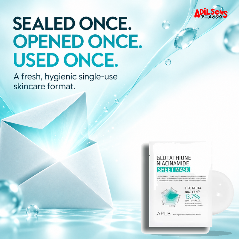 APLB Glutathione Niacinamide Sheet Mask 25ml ad — Single-use hygiene