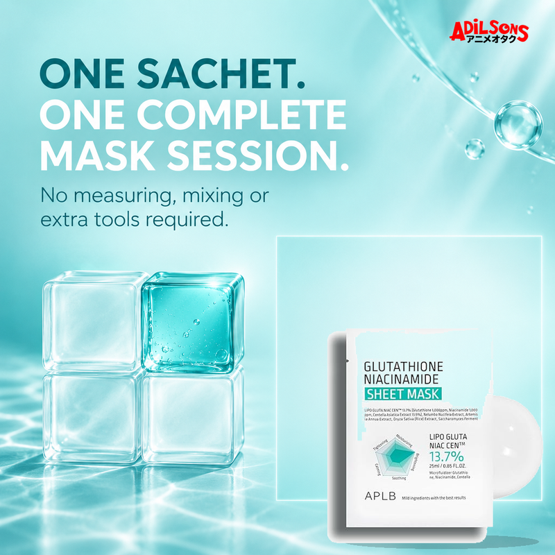APLB Glutathione Niacinamide Sheet Mask 25ml ad — Complete session convenience