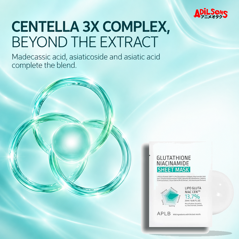 APLB Glutathione Niacinamide Sheet Mask 25ml ad — Centella 3X blend