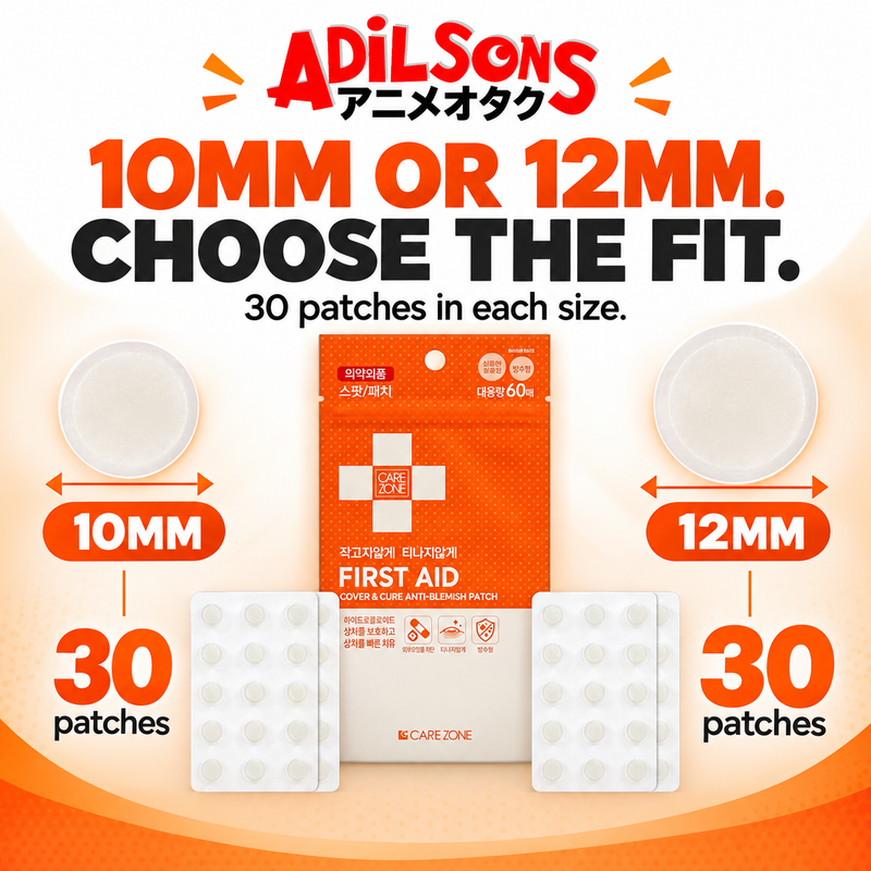 CARE ZONE Cover & Cure Anti-Blemish Patch 60EA ad: 10MM OR 12MM. CHOOSE THE FIT.