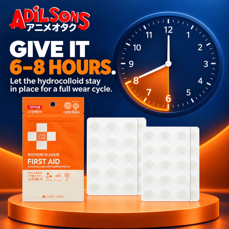 CARE ZONE Cover & Cure Anti-Blemish Patch 60EA ad: GIVE IT 6–8 HOURS.