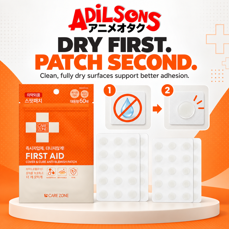 CARE ZONE Cover & Cure Anti-Blemish Patch 60EA ad: DRY FIRST. PATCH SECOND.