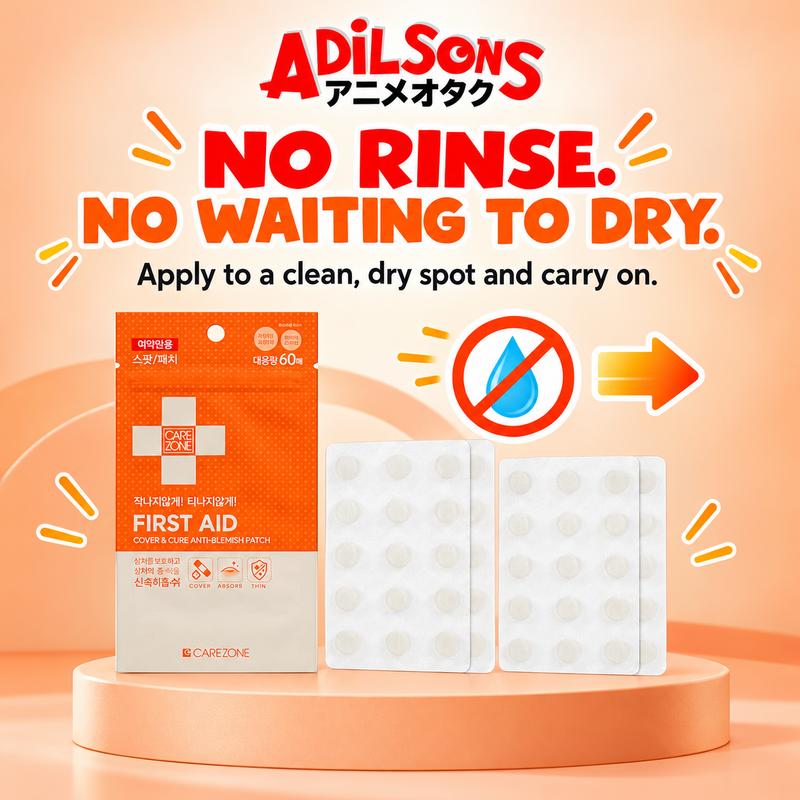 CARE ZONE Cover & Cure Anti-Blemish Patch 60EA ad: NO RINSE. NO WAITING TO DRY.