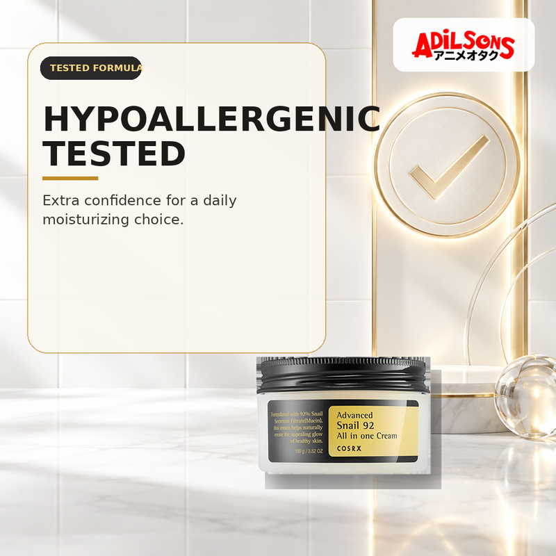 COSRX Advanced Snail 92 All In One Cream 100g ad — Hypoallergenic tested