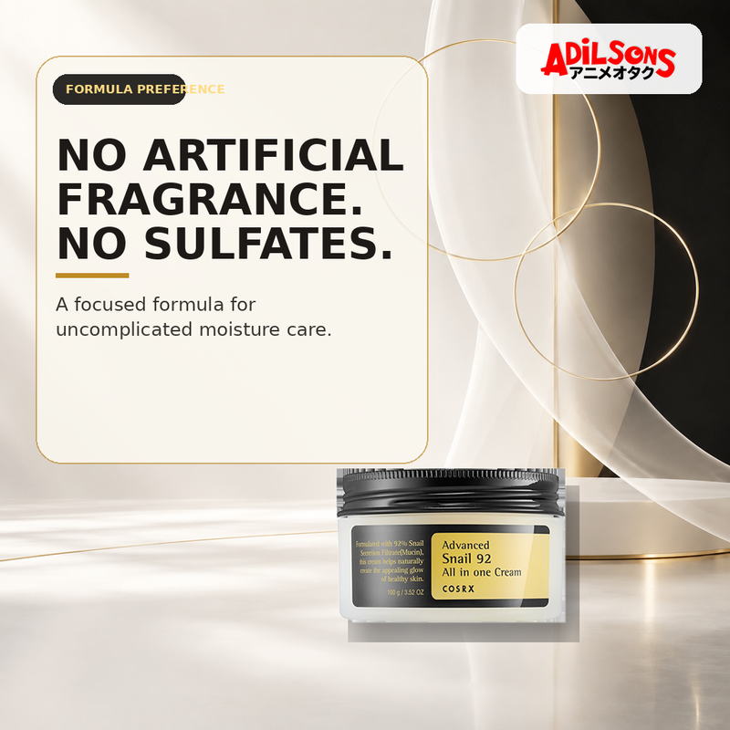 COSRX Advanced Snail 92 All In One Cream 100g ad — Free from artificial fragrance and sulfates