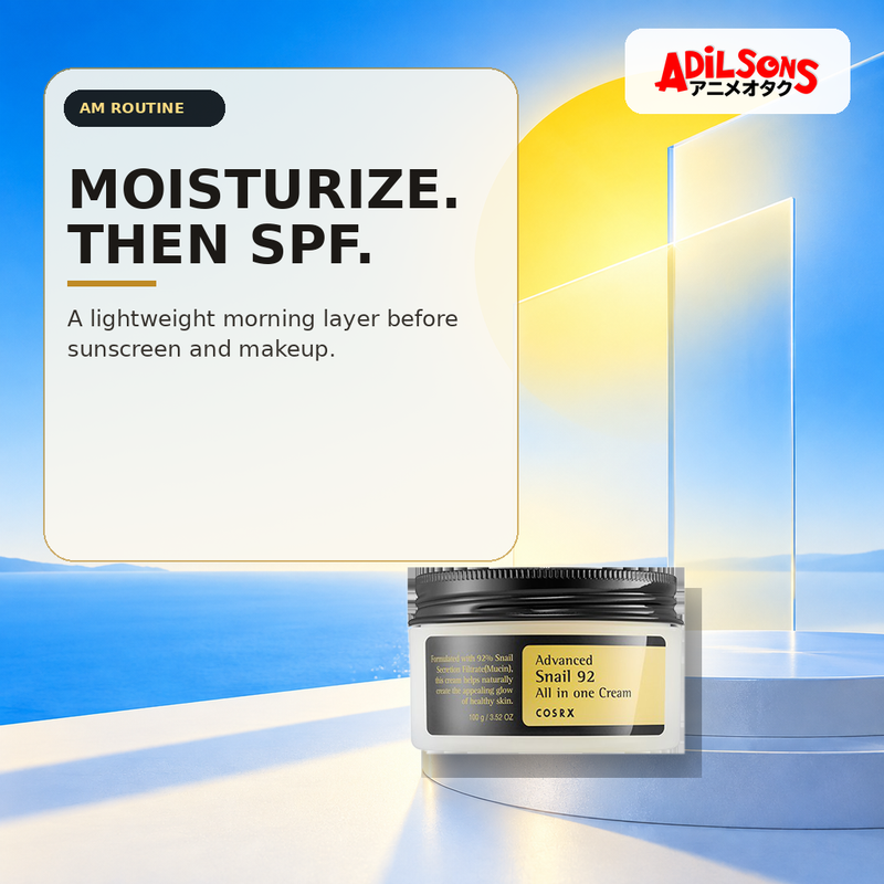 COSRX Advanced Snail 92 All In One Cream 100g ad — Morning moisturizer before SPF