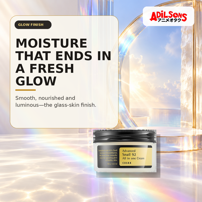 COSRX Advanced Snail 92 All In One Cream 100g ad — Luminous glass-skin finish
