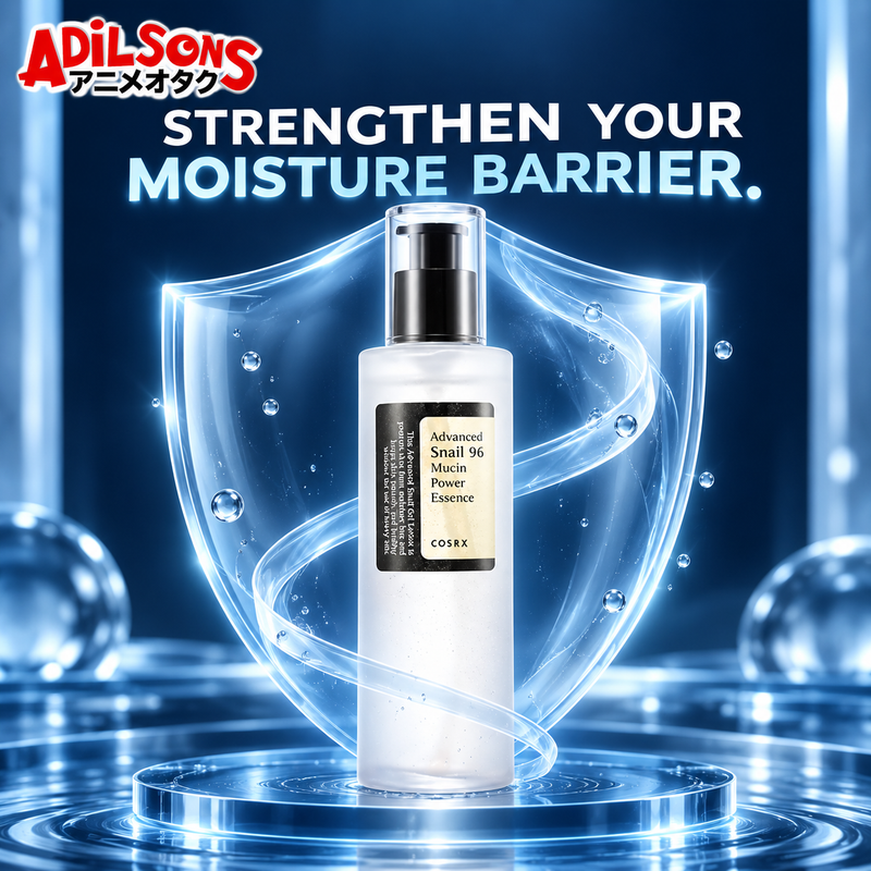 Adilsons creative for COSRX Advanced Snail 96 Mucin Power Essence 100ml — STRENGTHEN YOUR MOISTURE BARRIER.