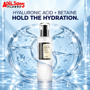Adilsons creative for COSRX Advanced Snail 96 Mucin Power Essence 100ml — HYALURONIC ACID + BETAINE HOLD THE HYDRATION.