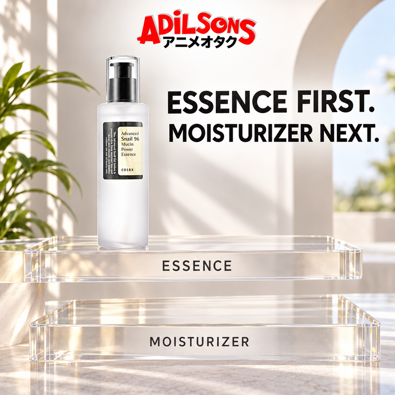 Adilsons creative for COSRX Advanced Snail 96 Mucin Power Essence 100ml — ESSENCE FIRST. MOISTURIZER NEXT.