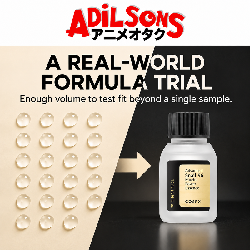 Adilsons Beauty COSRX Advanced Snail 96 Mucin Power Essence 30ml ad: A REAL-WORLD FORMULA TRIAL / Enough volume to test fit beyond a single sample.