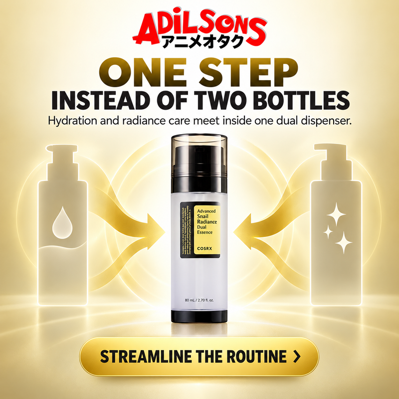 Adilsons creative for COSRX Advanced Snail Radiance Dual Essence 80ml — ONE STEP INSTEAD OF TWO BOTTLES