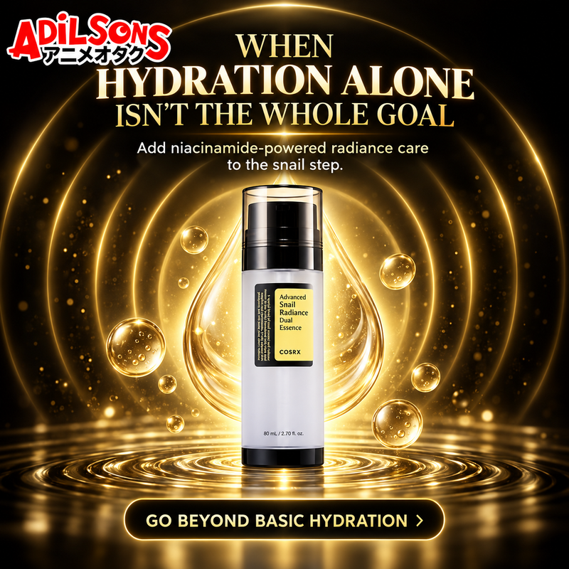 Adilsons creative for COSRX Advanced Snail Radiance Dual Essence 80ml — WHEN HYDRATION ALONE ISN'T THE WHOLE GOAL