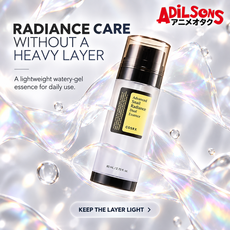 Adilsons creative for COSRX Advanced Snail Radiance Dual Essence 80ml — RADIANCE CARE WITHOUT A HEAVY LAYER