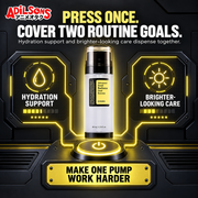 Adilsons creative for COSRX Advanced Snail Radiance Dual Essence 80ml — PRESS ONCE. COVER TWO ROUTINE GOALS.