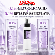 0.1% glycolic acid plus 0.1% betaine salicylate formula card