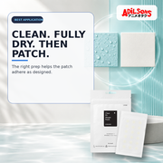 COSRX Clear Fit Master Patch 18EA ad — Clean dry application surface