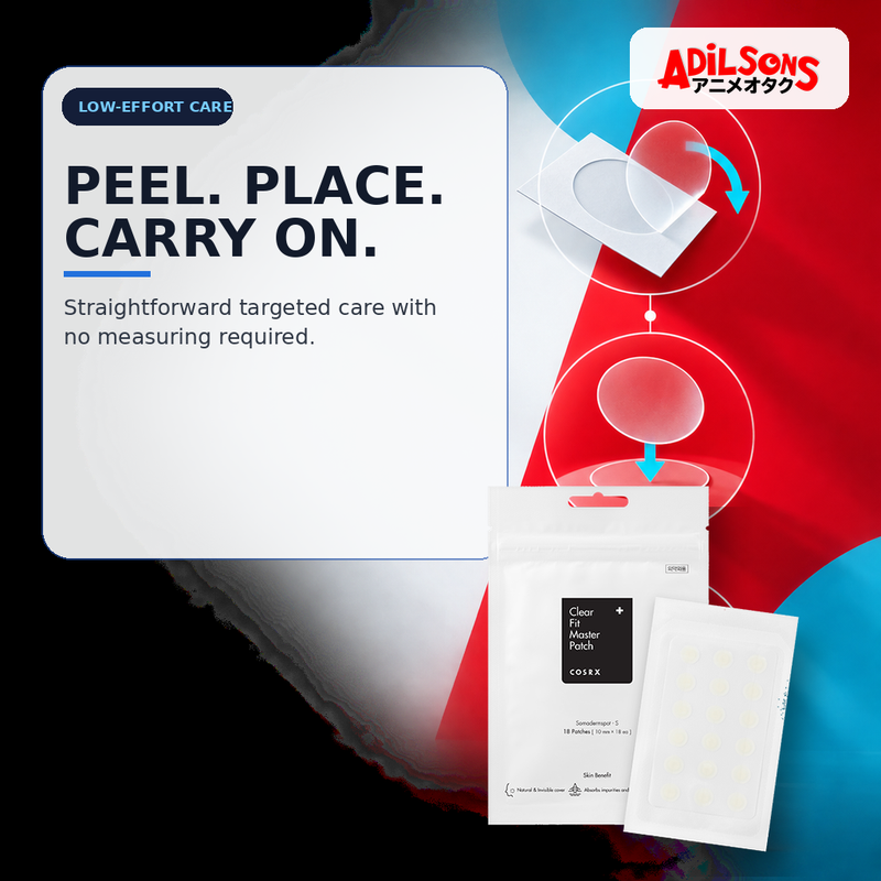 COSRX Clear Fit Master Patch 18EA ad — Simple peel-place routine