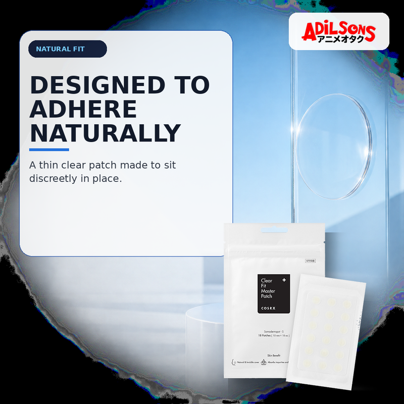 COSRX Clear Fit Master Patch 18EA ad — Natural adhesion