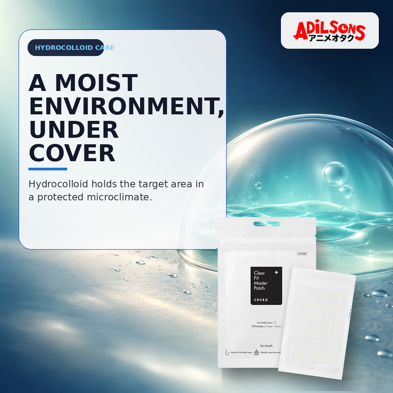 COSRX Clear Fit Master Patch 18EA ad — Moist hydrocolloid environment