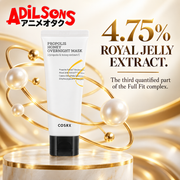 COSRX Full Fit Propolis Honey Overnight Mask ad: 4.75% ROYAL JELLY EXTRACT.