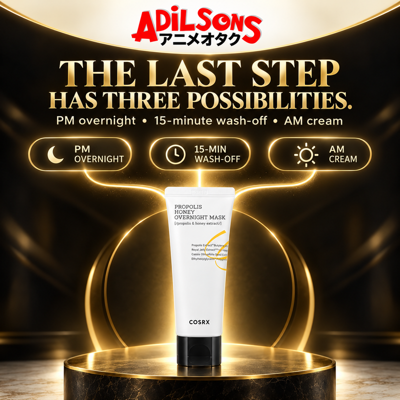 COSRX Full Fit Propolis Honey Overnight Mask ad: THE LAST STEP HAS THREE POSSIBILITIES.