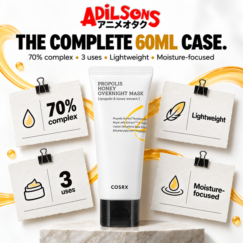 COSRX Full Fit Propolis Honey Overnight Mask ad: THE COMPLETE 60ML CASE.