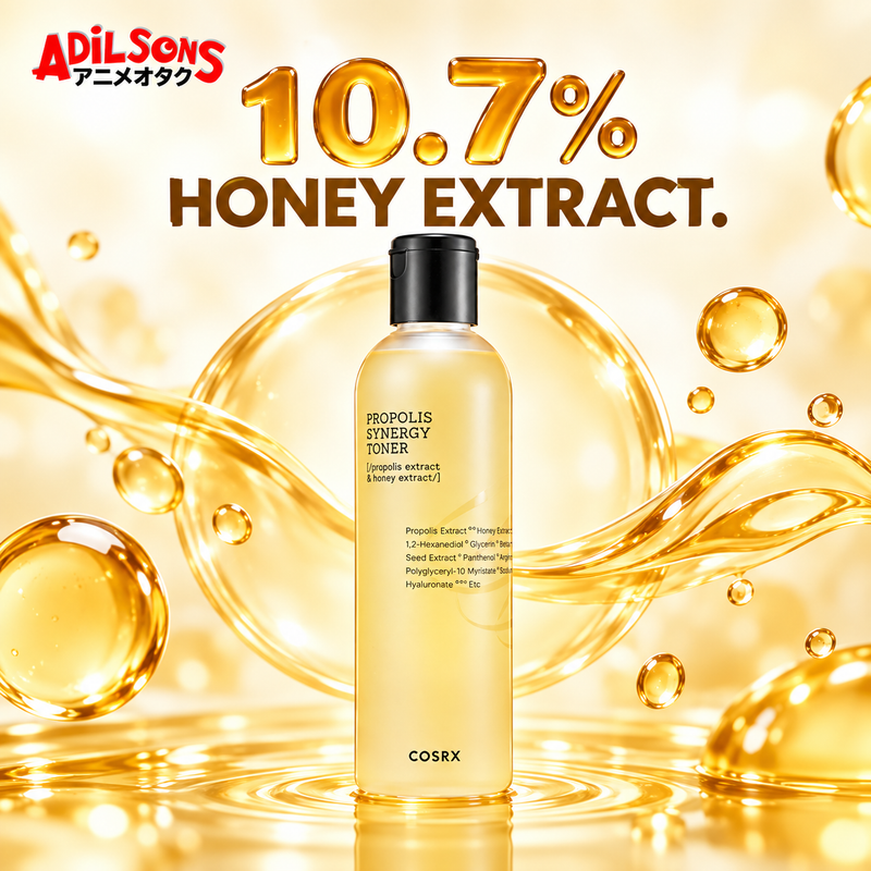 Adilsons creative for COSRX Full Fit Propolis Synergy Toner 150ml — 10.7% HONEY EXTRACT.