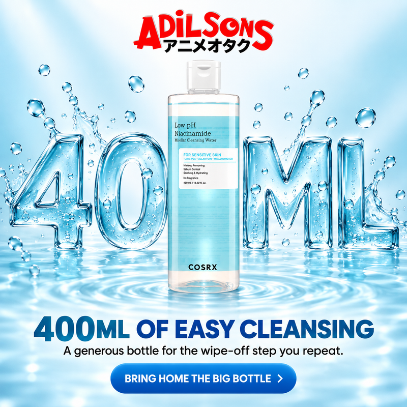 Adilsons creative for COSRX Low pH Niacinamide Micellar Cleansing Water 400ml — 400ML OF EASY CLEANSING