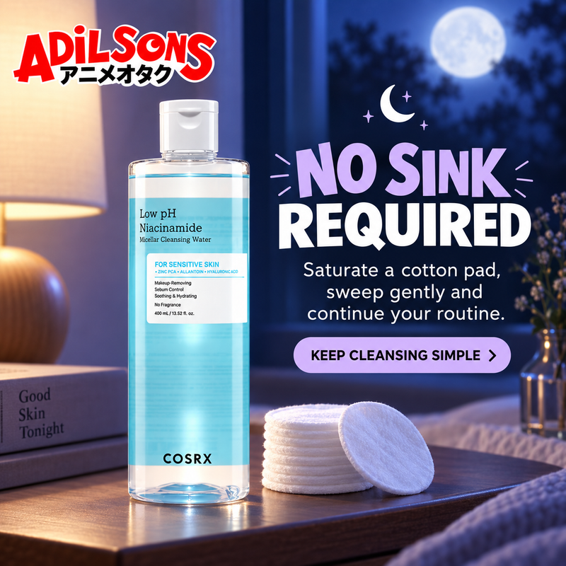 Adilsons creative for COSRX Low pH Niacinamide Micellar Cleansing Water 400ml — NO SINK REQUIRED