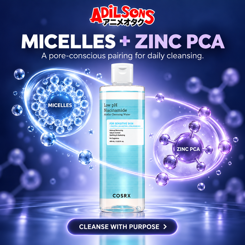Adilsons creative for COSRX Low pH Niacinamide Micellar Cleansing Water 400ml — MICELLES + ZINC PCA