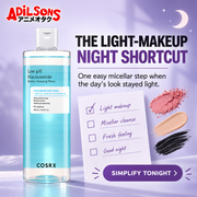Adilsons creative for COSRX Low pH Niacinamide Micellar Cleansing Water 400ml — THE LIGHT-MAKEUP NIGHT SHORTCUT