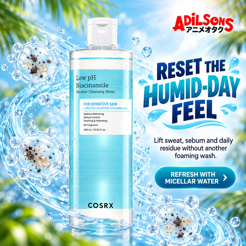 Adilsons creative for COSRX Low pH Niacinamide Micellar Cleansing Water 400ml — RESET THE HUMID-DAY FEEL