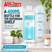Adilsons creative for COSRX Low pH Niacinamide Micellar Cleansing Water 400ml — A 400ML BOTTLE FOR THE BATHROOM SHELF