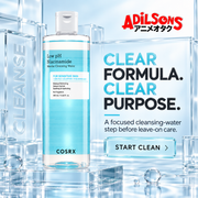 Adilsons creative for COSRX Low pH Niacinamide Micellar Cleansing Water 400ml — CLEAR FORMULA. CLEAR PURPOSE.