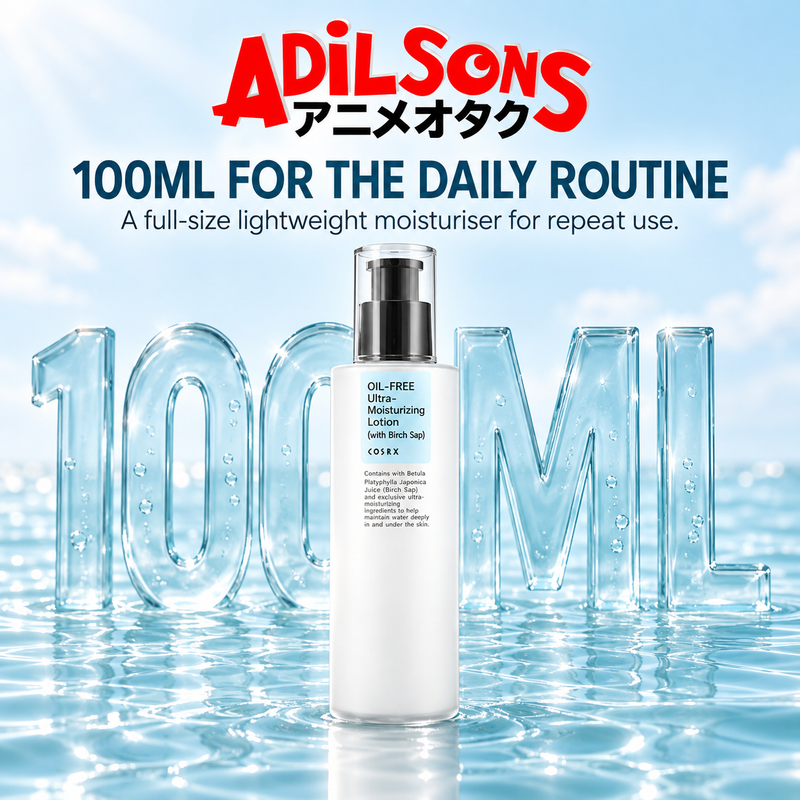 Adilsons Beauty COSRX Oil-Free Ultra-Moisturizing Lotion with Birch Sap 100ml ad: 100ML FOR THE DAILY ROUTINE / A full-size lightweight moisturiser for repeat use.