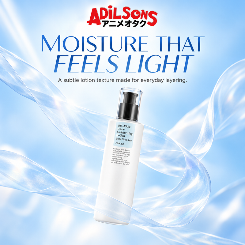Adilsons Beauty COSRX Oil-Free Ultra-Moisturizing Lotion with Birch Sap 100ml ad: MOISTURE THAT FEELS LIGHT / A subtle lotion texture made for everyday layering.