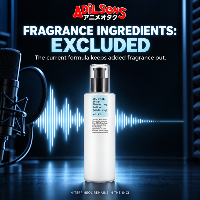 Adilsons Beauty COSRX Oil-Free Ultra-Moisturizing Lotion with Birch Sap 100ml ad: FRAGRANCE INGREDIENTS: EXCLUDED / The current formula keeps added fragrance out.