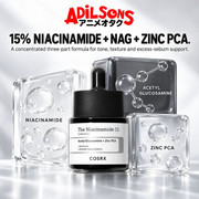 COSRX Niacinamide 15 formula with N-acetylglucosamine and Zinc PCA