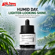 Niacinamide and Zinc PCA for balanced-looking sebum on humid days