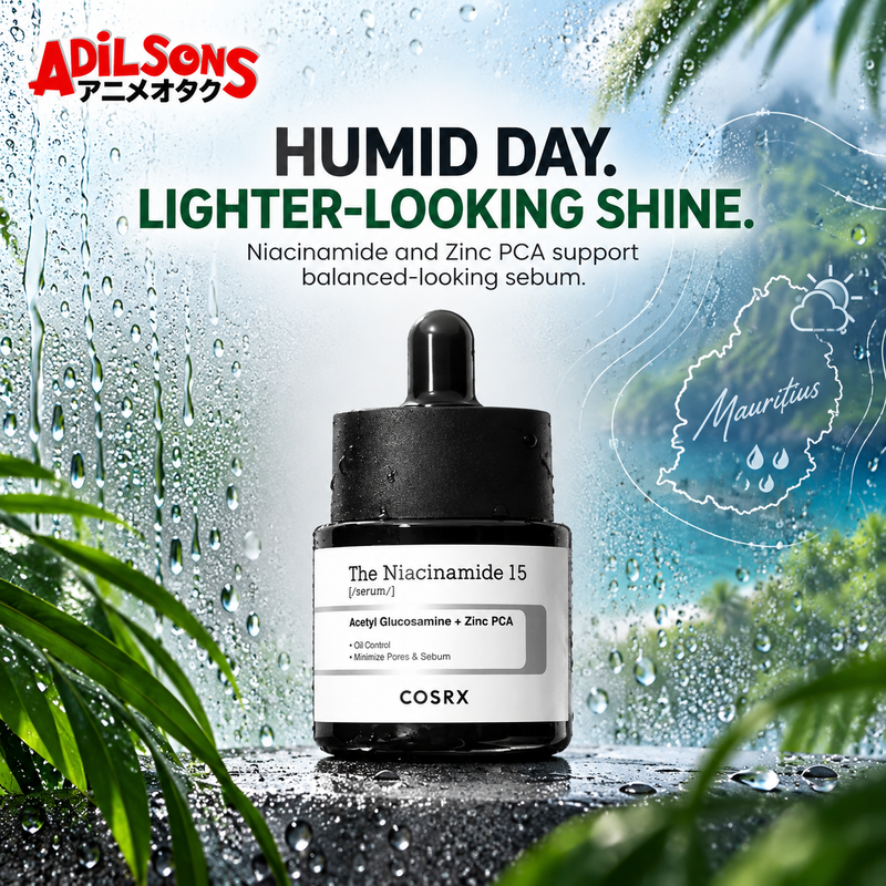 Niacinamide and Zinc PCA for balanced-looking sebum on humid days