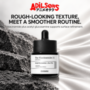 Niacinamide and acetyl glucosamine for smoother-looking texture