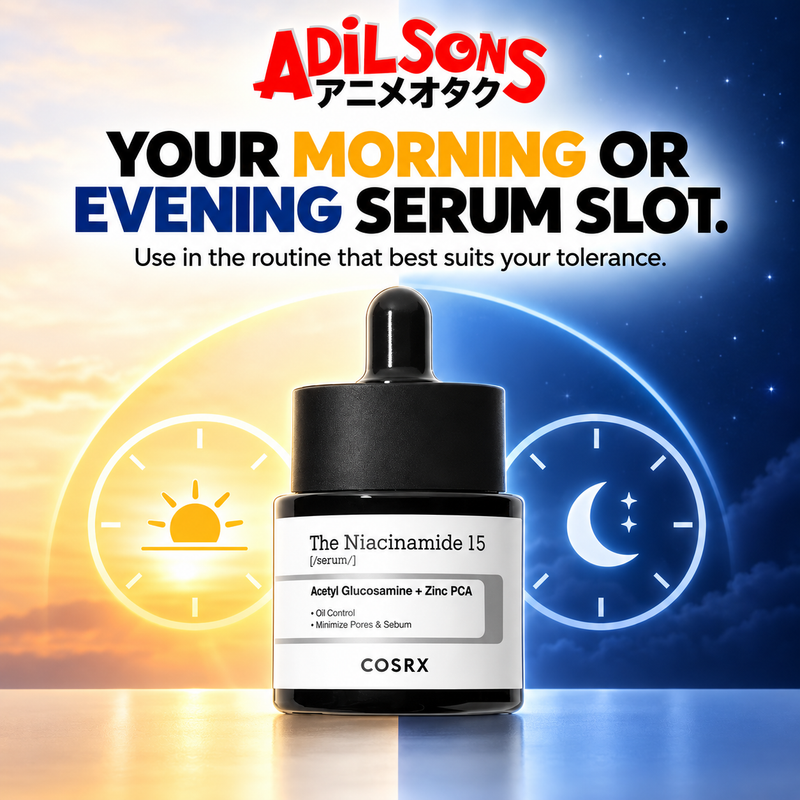Choose a morning or evening serum slot according to tolerance