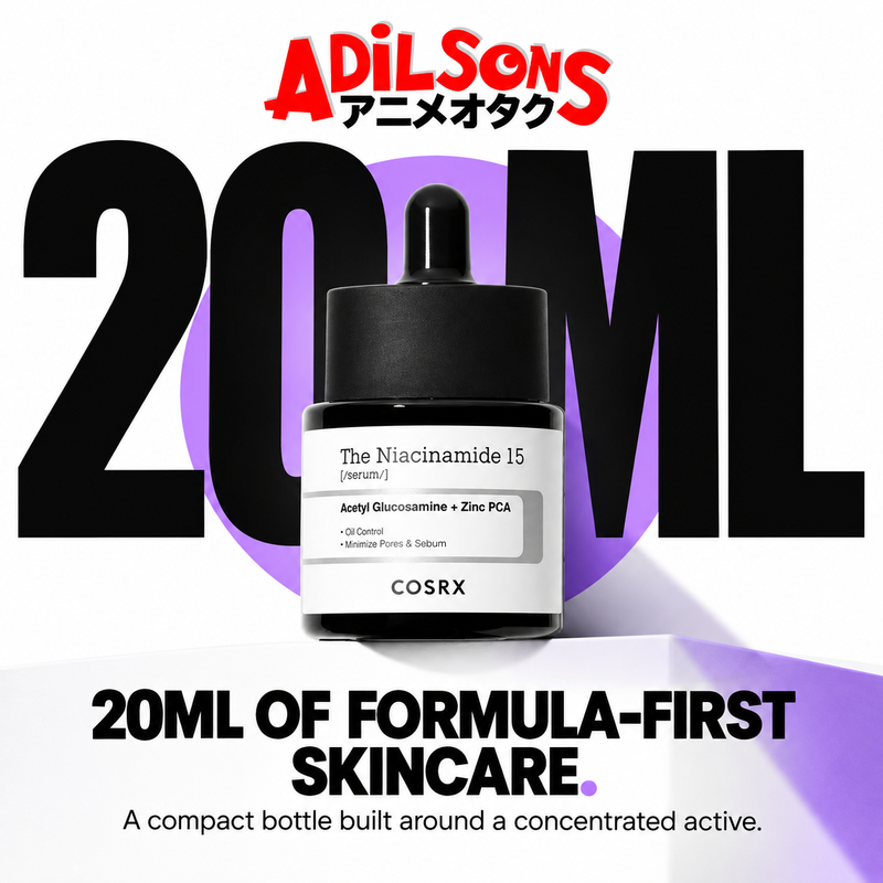20 ml compact bottle built around concentrated skincare