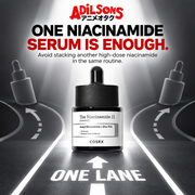 One high-dose niacinamide serum per routine