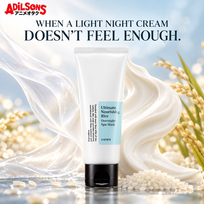 Adilsons creative for COSRX Ultimate Nourishing Rice Overnight Spa Mask 60ml — WHEN A LIGHT NIGHT CREAM DOESN'T FEEL ENOUGH.