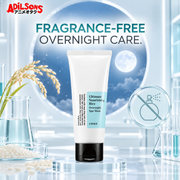 Adilsons creative for COSRX Ultimate Nourishing Rice Overnight Spa Mask 60ml — FRAGRANCE-FREE OVERNIGHT CARE.