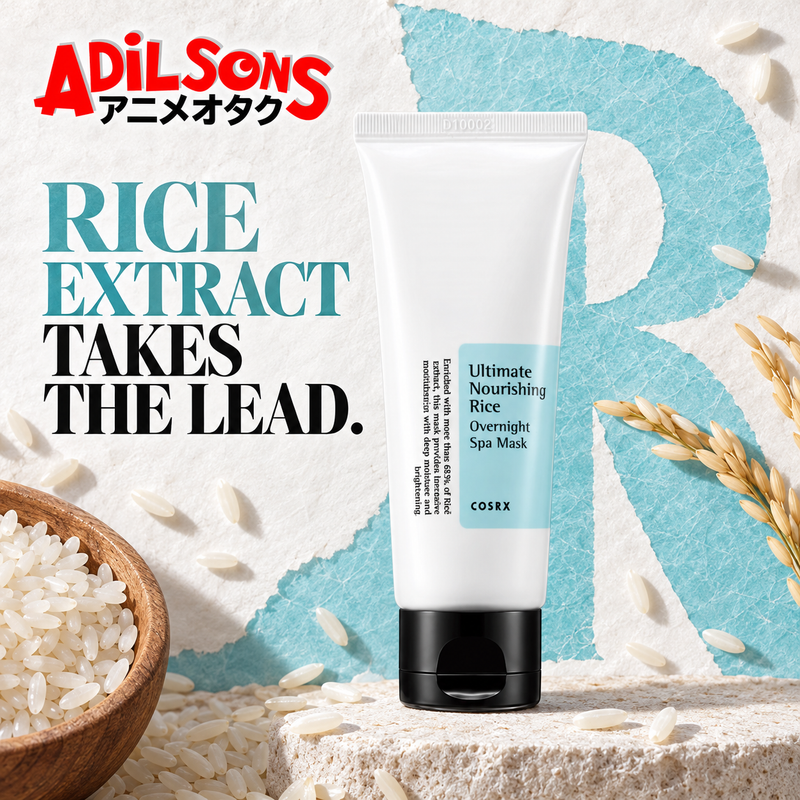Adilsons creative for COSRX Ultimate Nourishing Rice Overnight Spa Mask 60ml — RICE EXTRACT TAKES THE LEAD.