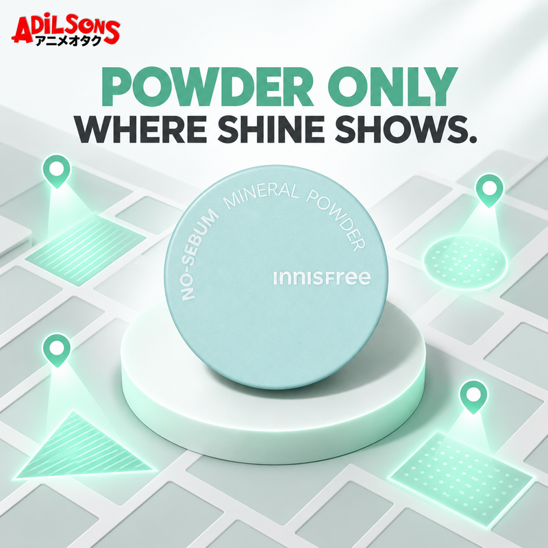 Adilsons creative for INNISFREE No-Sebum Mineral Powder 5g — POWDER ONLY WHERE SHINE SHOWS.
